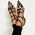 Bridget - Zapatos con tacón y tira con estampado de leopardo