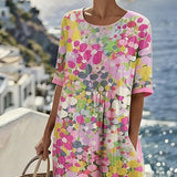 Elena - Vestido midi floral suelto y ligero