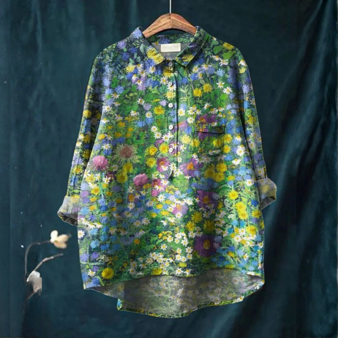 Seraphin™ | Blusa de Lino Atemporal con Estampado