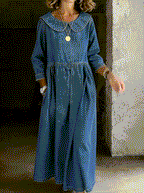 Clara | Vestido vaquero con cuello Peter Pan