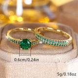 Conjunto de Anillos Serena Esmeralda Celeste