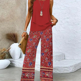 Ovelynra™ | Conjunto de Top Sin Mangas y Pantalones de Pierna Ancha
