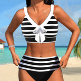 Laluna® | Bikini a Rayas de Cintura Alta