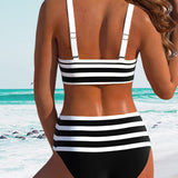 Laluna® | Bikini a Rayas de Cintura Alta