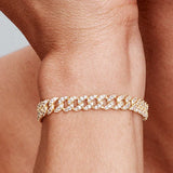 Pulsera cubana con moissanita