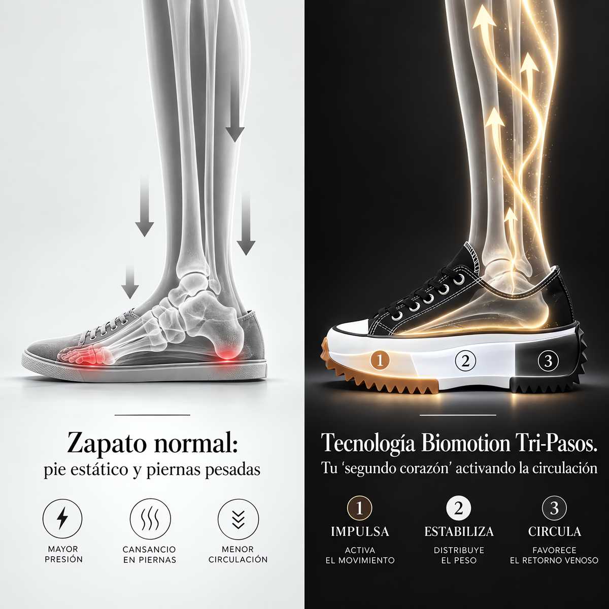 Siena — Zapatilla de Confort Activo con Biomotion Tri-Paso