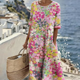 Elena - Vestido midi floral suelto y ligero