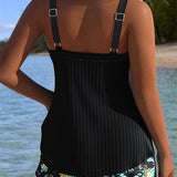 Laluna® | Tankini a Rayas con Short de Playa de Dos Piezas