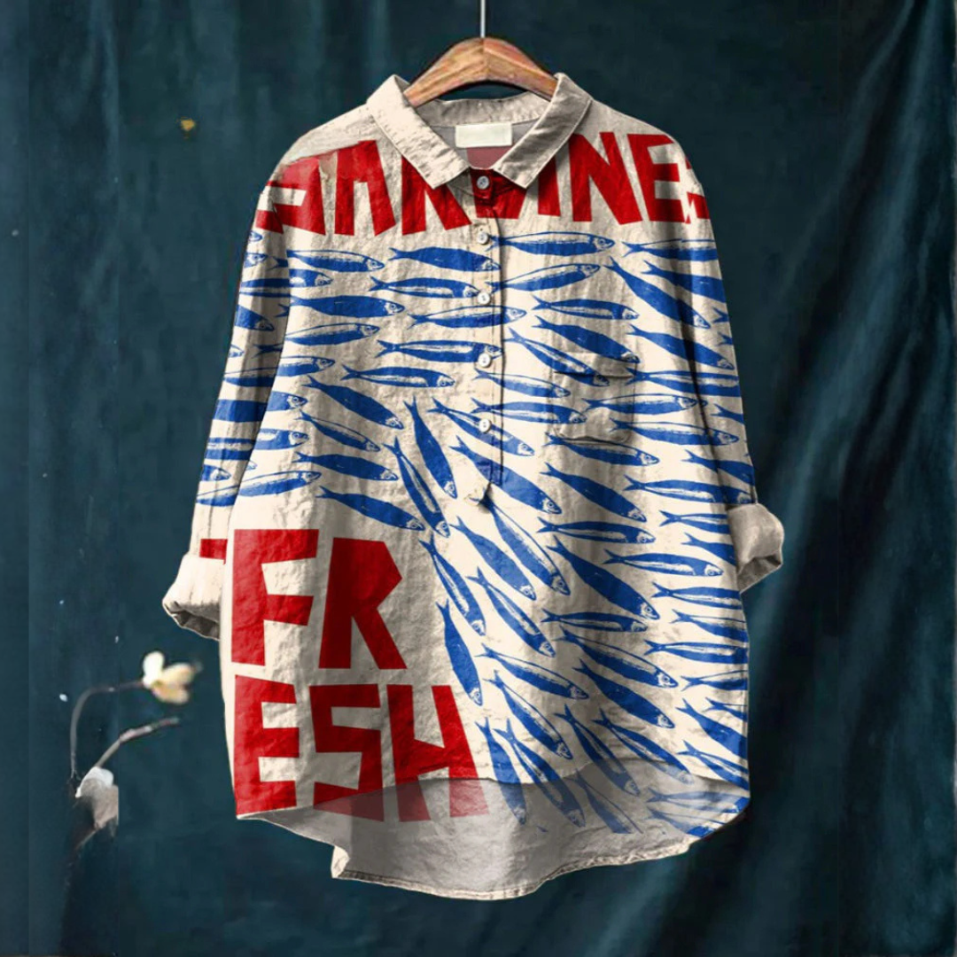 Ocean | Camiseta con Estampado de Sardinas Frescas