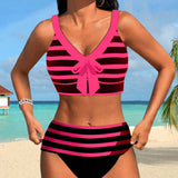Laluna® | Bikini a Rayas de Cintura Alta