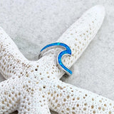 Anillo Sea Wave en ópalo y plata