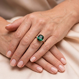 Anillo De Oro Con Piedra Preciosa Verde