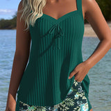 Laluna® | Tankini a Rayas con Short de Playa de Dos Piezas