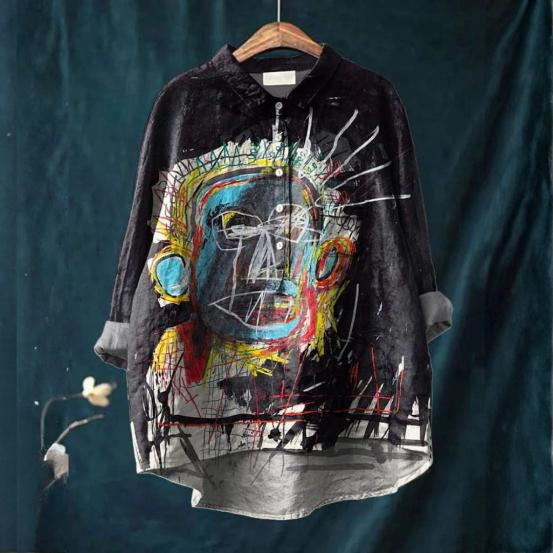Lyra™ | Camisa de Lino Atemporal con Estampado