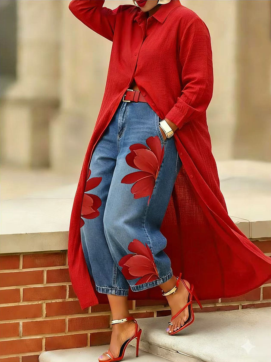 Sophia - Pantalones florales elegantes