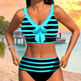 Laluna® | Bikini a Rayas de Cintura Alta