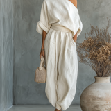Conjunto de Lino Off-Shoulder