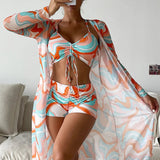 Laluna® | Conjunto de bikini de 3 piezas con estampado