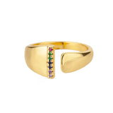 Anillo de Oro con Letra Personalizada (Ajustable)