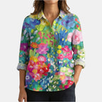 Vivianne™ | Blusa de Lino Atemporal con Motivo