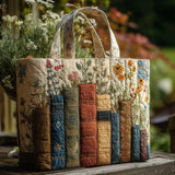 Bolsa Acolchada Artesanal - Libros y Flores