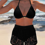 Laluna® | Elegante bikini de encaje en un solo color