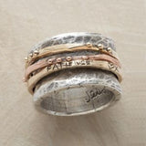 Anillo vintage en oro rosa y plata