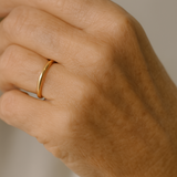 Anillo simple de oro y plata
