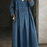 Clara | Vestido vaquero con cuello Peter Pan