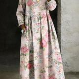 Brooklyn | Floral Collar Denim Vestido