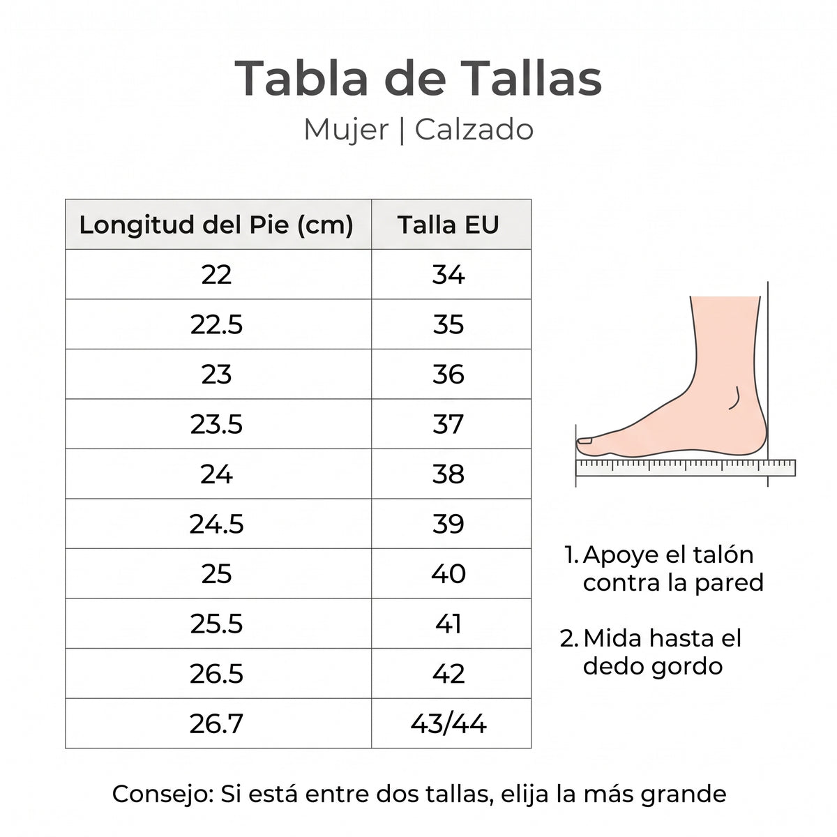 Guía de tallas