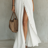 Vestido Maxi de Lino Blanco
