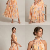 Esther™ | Vestido de Cuello Halter con Estampado de Acuarela