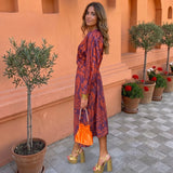 Silvia™ | Vestido midi con estampado