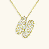 Collar de Diamantes con Inicial en Burbuja