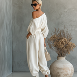 Conjunto de Lino Off-Shoulder