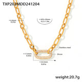 Conjunto de Joyas Cadena Eslabón Pavé | Oro