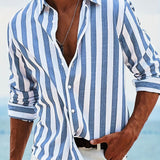 Alejandro - Camisa Casual de Rayas para Verano