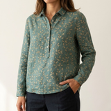 Alessia™ | Blusa de Lino Atemporal con Motivo