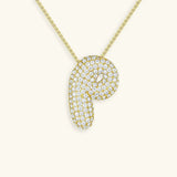 Collar de Diamantes con Inicial en Burbuja