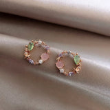 Floral con circonita en oro