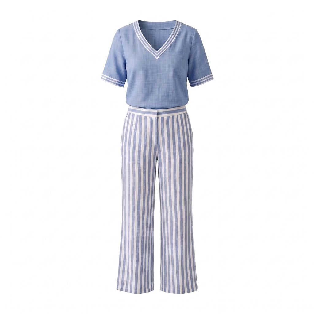 Conjunto de Lino Cómodo y Fluido para Mujer