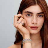 Pulsera cubana con moissanita