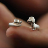 Anillo Elegante Perro y Gato (Ajustable)