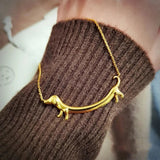 Collar Cane Salame en tono dorado
