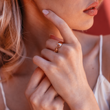 Anillo de Oro con Letra Personalizada (Ajustable)