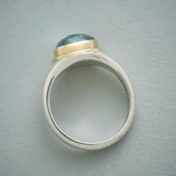 Anillo de Diamante Verde Plateado