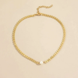 Collar de perlas con cadena para clavícula