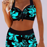 Sherrie - Traje de baño de tiro alto con estampado de flores