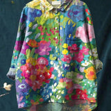 Lina | Camisa Bordada Floral Vibrante